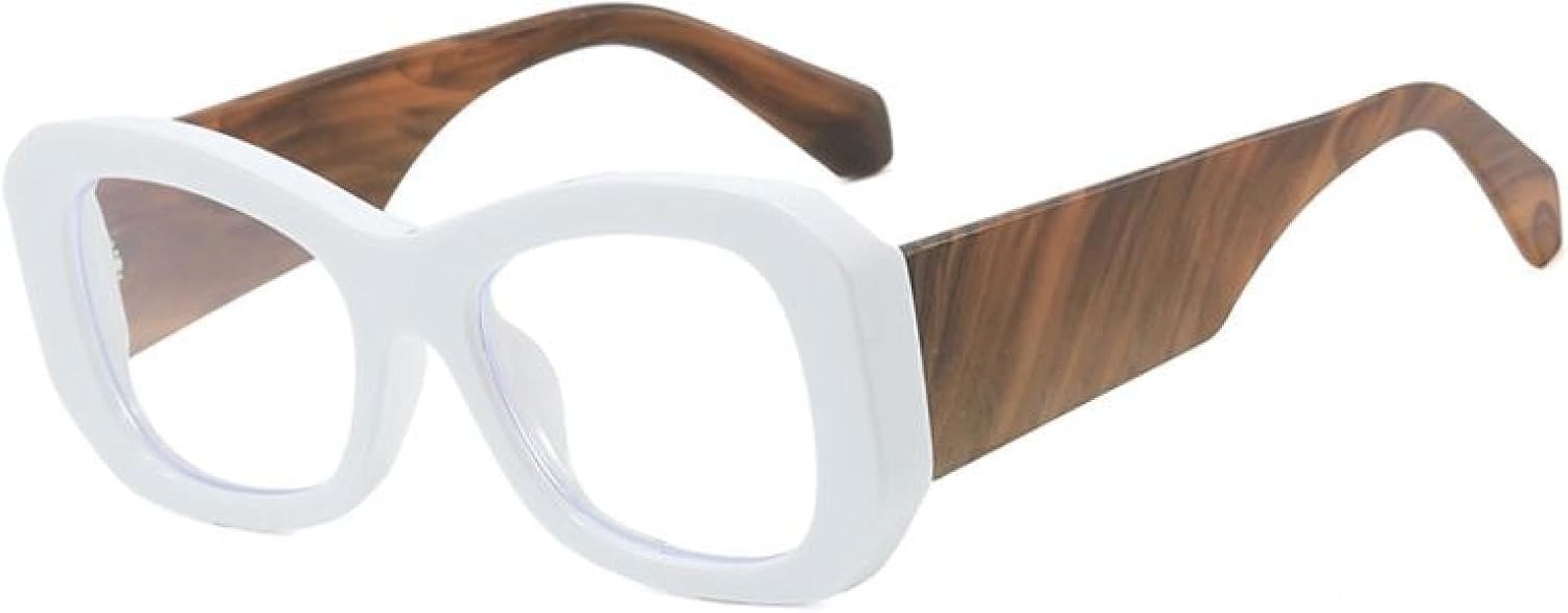 

Солнцезащитные очки в крупной оправе для женщин и мужчин, роскошные винтажные солнцезащитные очки в стиле панк, широкие дужки, защита от УФ-излучения UV400 TYUVIVO, White Clear