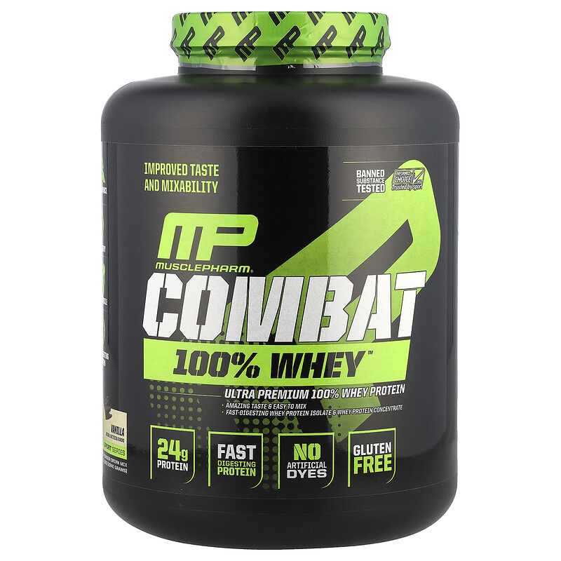 

MusclePharm, 100% сывороточный протеин Combat, ваниль, 2240 г (5 фунтов)