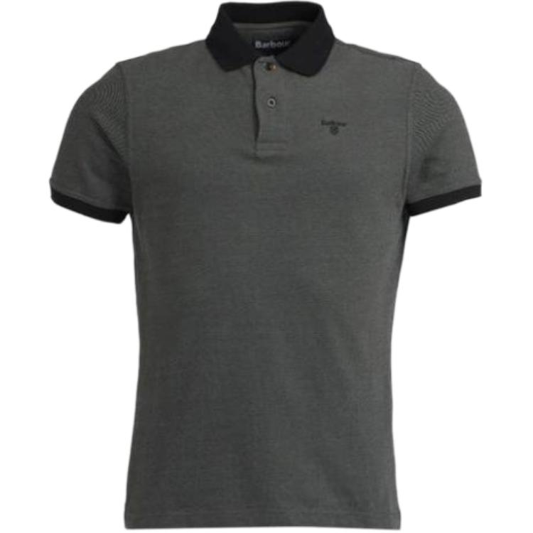 

Поло с контрастным воротником BARBOUR, темно-серый