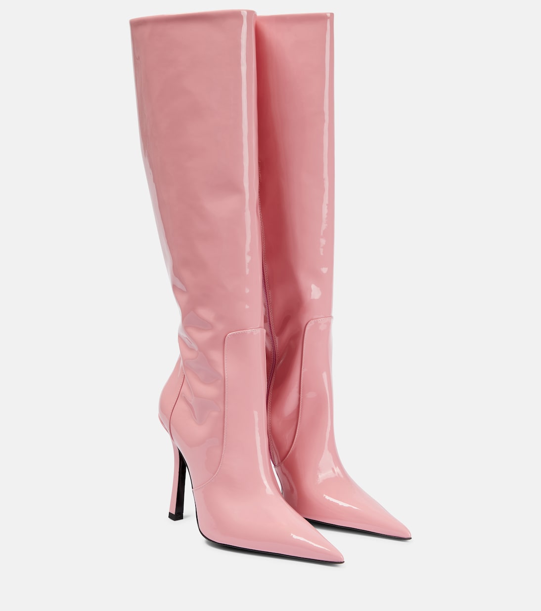 Сапоги из лакированной кожи до колена Blumarine, Bubblegum