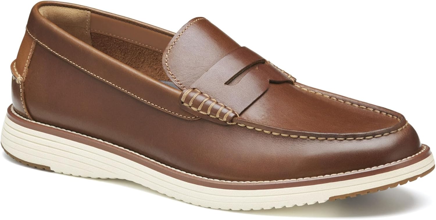 

Мужские слипоны Johnston Murphy Upton Penny Loafer для повседневной и официальной носки Johnston & Murphy, Tan Full Grain
