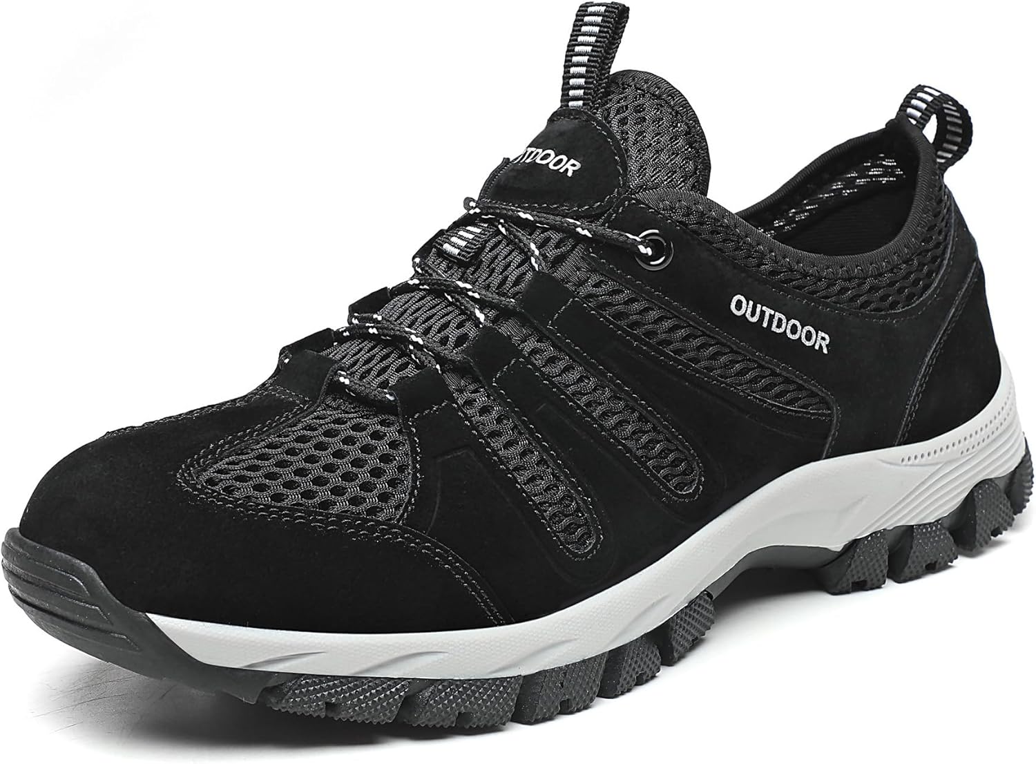 

Мужские походные кроссовки для улицы с дышащей сеткой, противоскользящие, для спорта, ходьбы, путешествий и повседневной активности на свежем воздухе Qacksv, черный