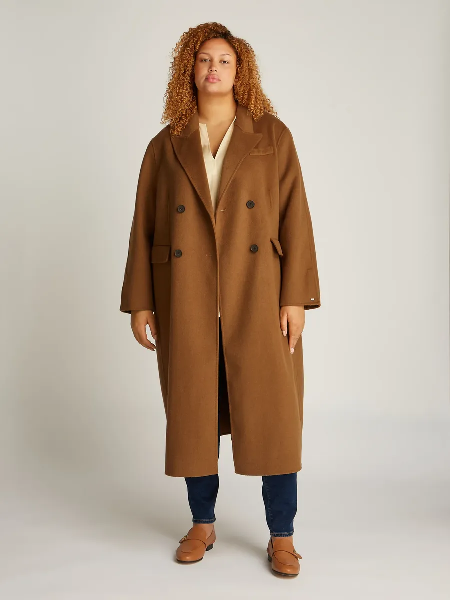

Tommy Hilfiger Curve полупальто "CRV DF WOOL BLEND DB COAT", большие размеры, хаки
