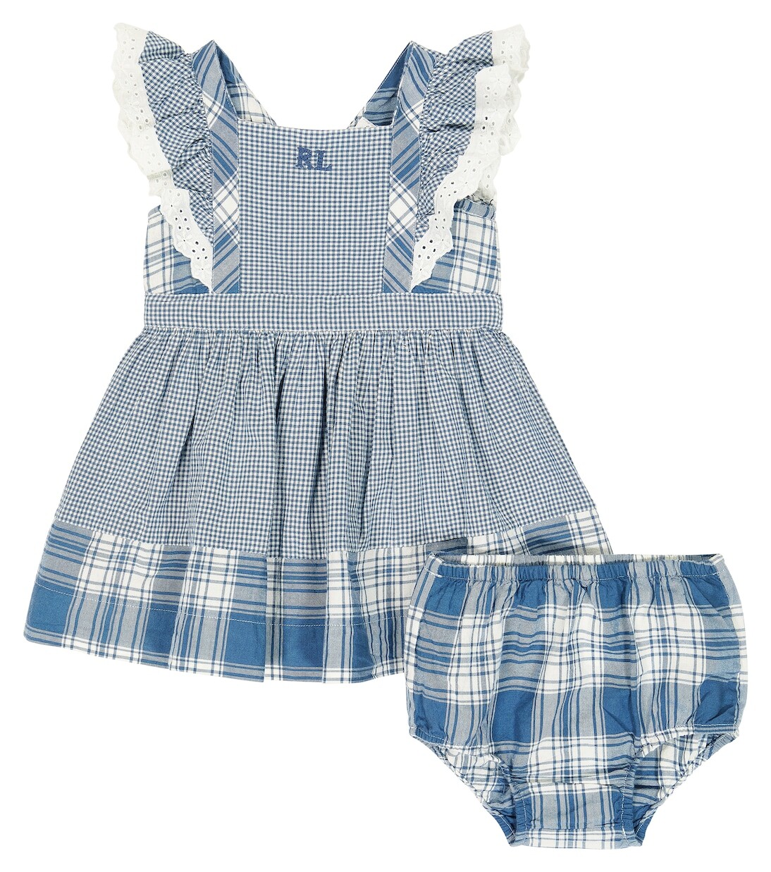 

Детское хлопковое платье в клетку Polo Ralph Lauren Kids, синий