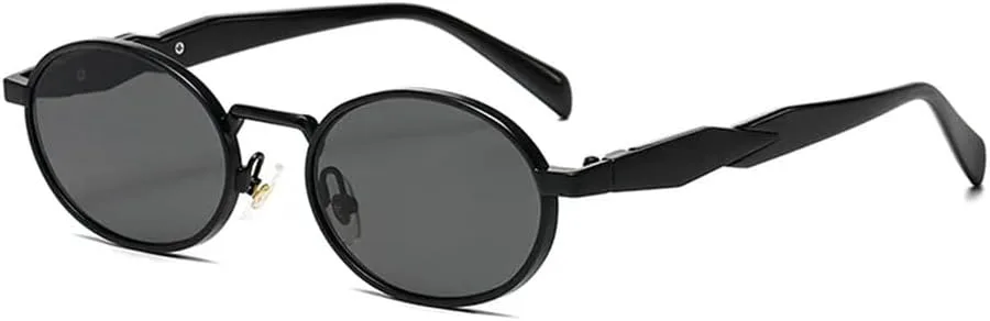 

Солнцезащитные очки UV400 с металлической оправой в овальном стиле панк для женщин и мужчин, для бега и занятий спортом на открытом воздухе generic, Black Black