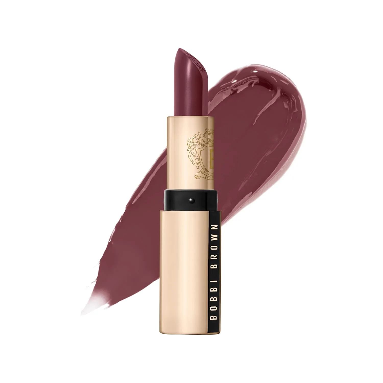 Помада Bobbi Brown Luxe | Яркая, ухаживающая за кожей помада для насыщенного сатинового финиша | Масло ромашки и воск из цветков жасмина, 0,12 унции, 20 Bond (Medium plum brown)