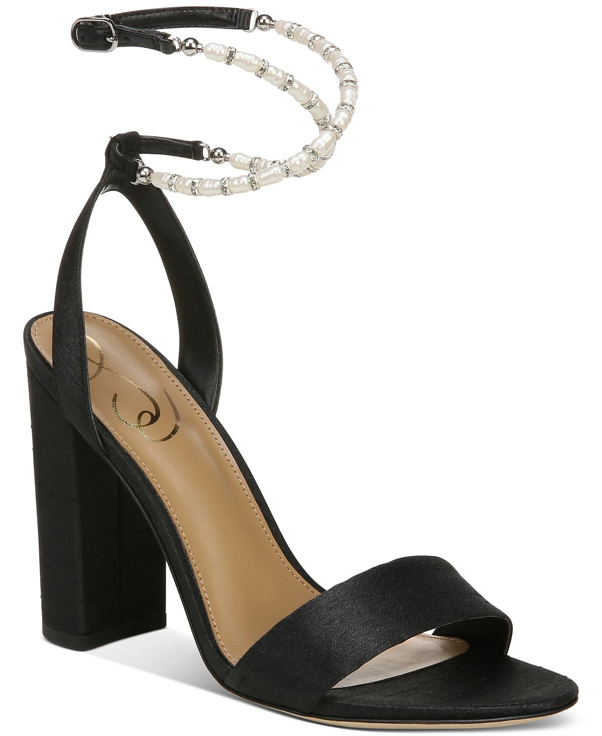 Женские босоножки Yanneli с декором и ремешком на щиколотке Sam Edelman, черный