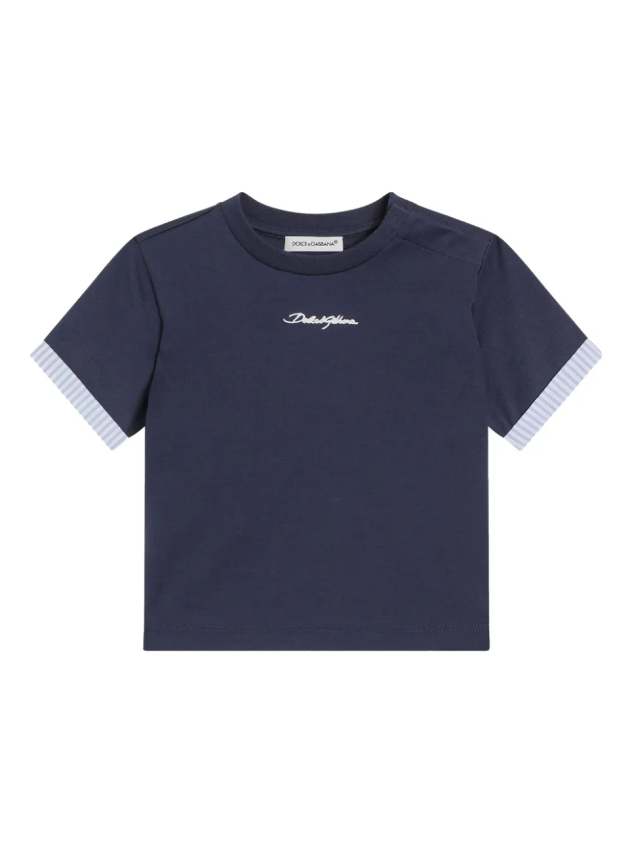 

Футболка Dolce & Gabbana Kids с полосатым краем, синий