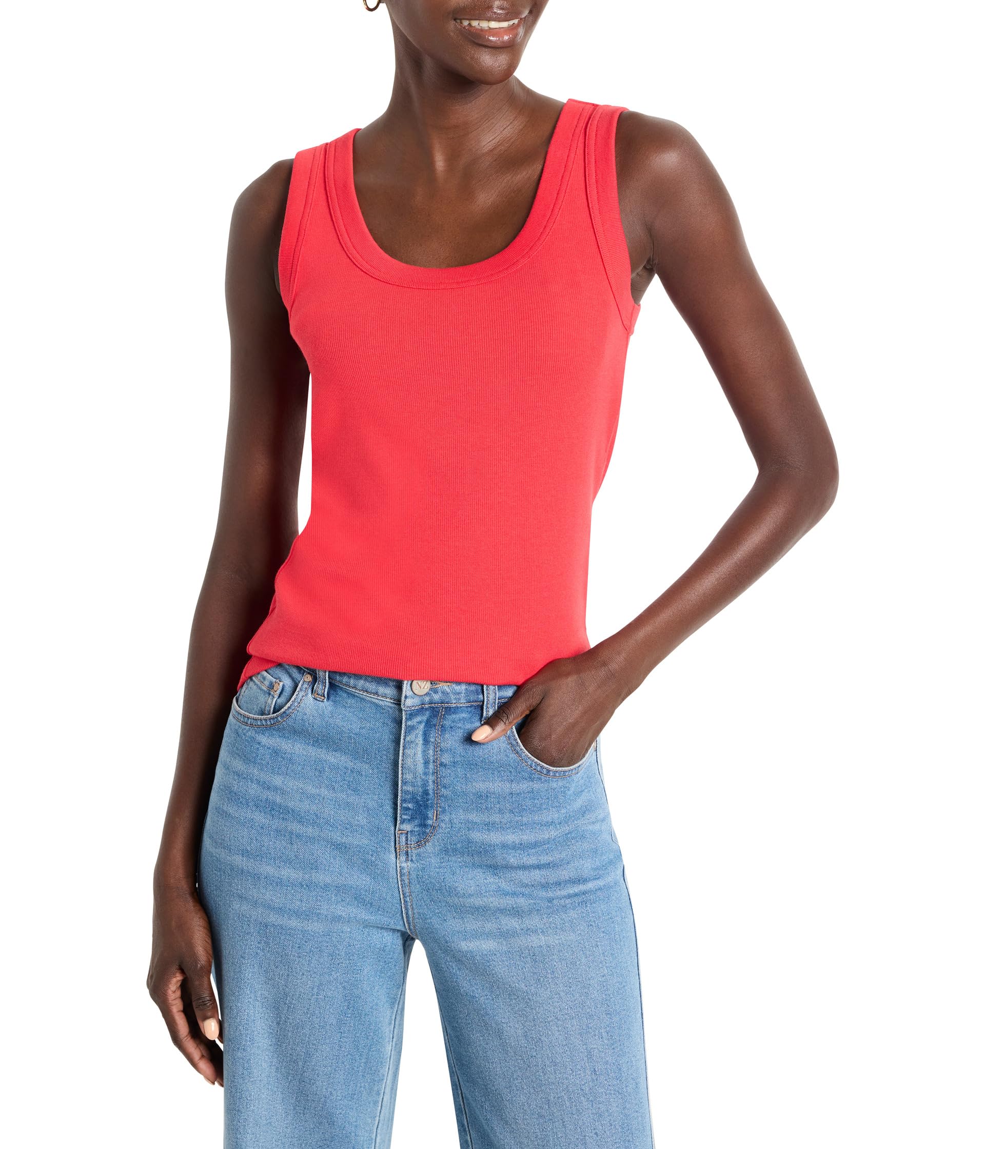 

Топ NIC+ZOE Perfect Knit Rib Scoop Tank, цвет Haute Red