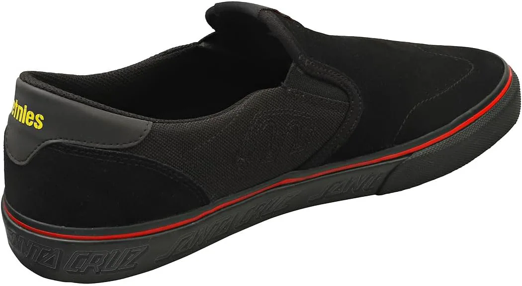 Мужские скейтерские слипоны Etnies Lo-Cut Slip X Santa Cruz низкие, черный — фото 2