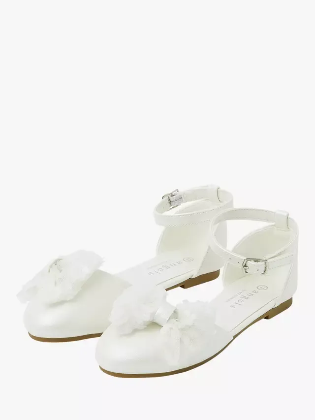 Детские балетки с сетчатым бантом, цвет слоновой кости Angels by Accessorize — фото 2