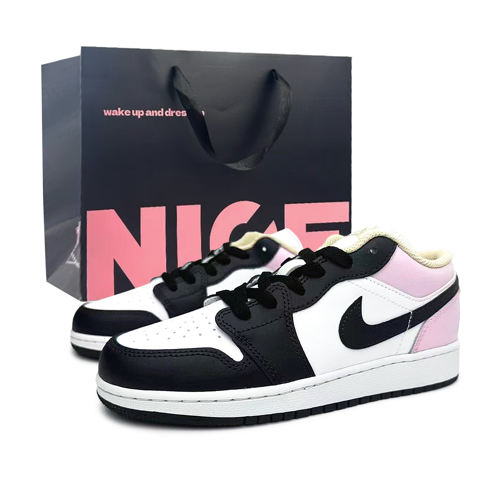 

Jordan Air 1 Rebellious Sweetheart устойчивые к истиранию низкие детские скейтбординговые кроссовки black pink unisex