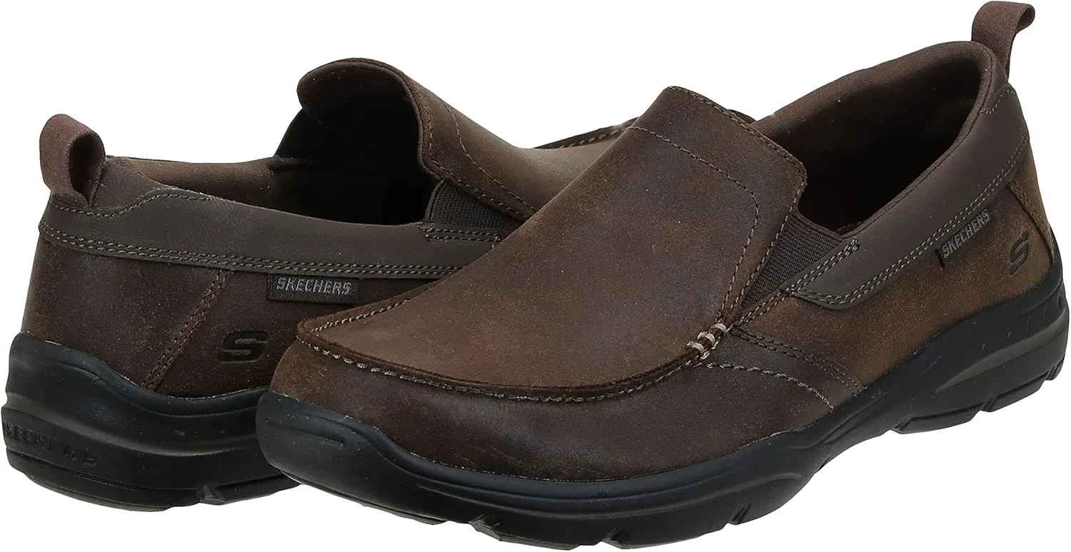 Мужские лоферы Skechers Relaxed Fit: Harper - Forde на пятке, темно-коричневый — фото 4