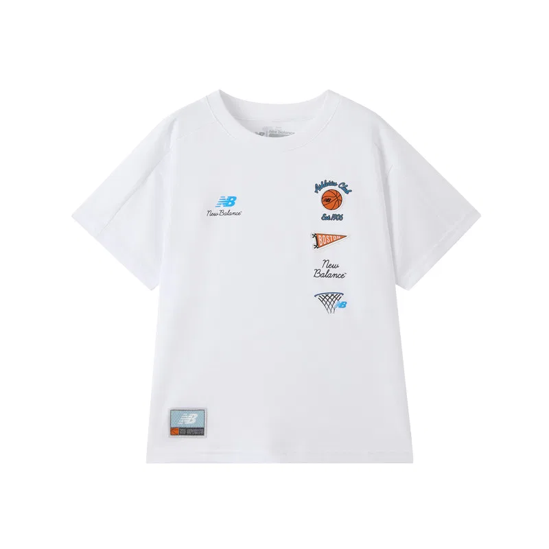 Детская футболка с круглым вырезом New Balance, White