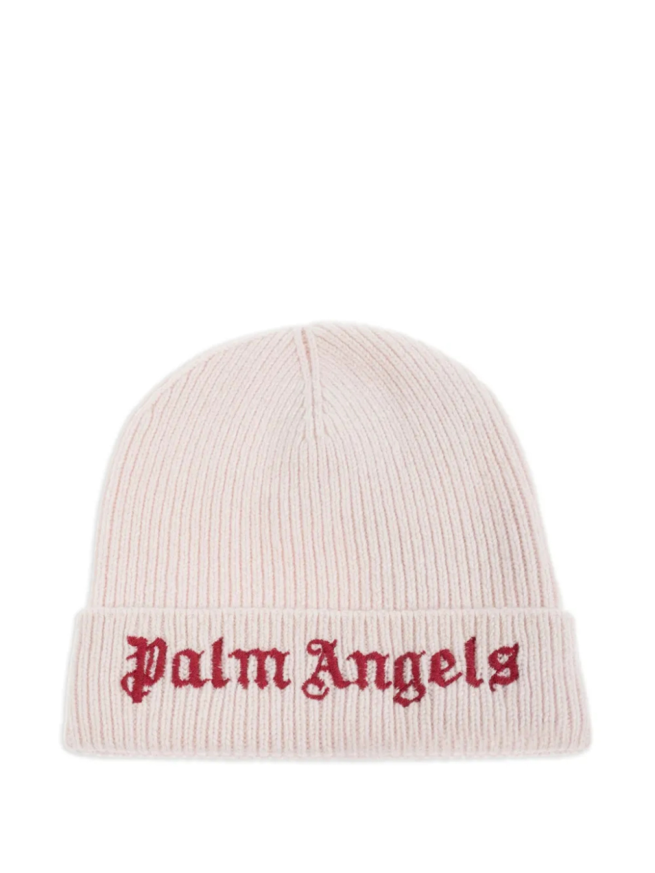 

Шапочка-бини в рубчик с вышитым логотипом Palm Angels Kids, розовый