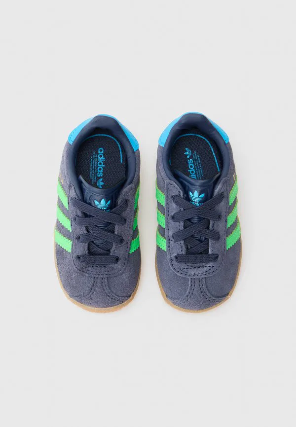 Детские туфли gazelle унисекс Adidas Originals, Shadow Navy/Screaming Green/Lucid Aquamarine — фото 4