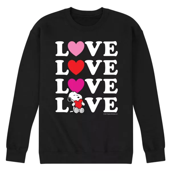 

Мужская флисовая толстовка с принтом «Peanuts Snoopy Love» Licensed Character, черный