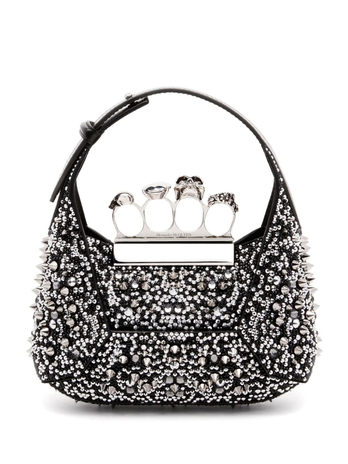

Alexander McQueen мини-сумка Jewelled Hobo, черный