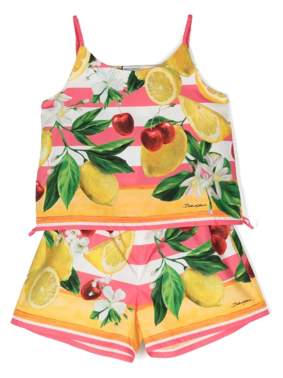 

Dolce & Gabbana комплект из топа и шортов с логотипом, желтый