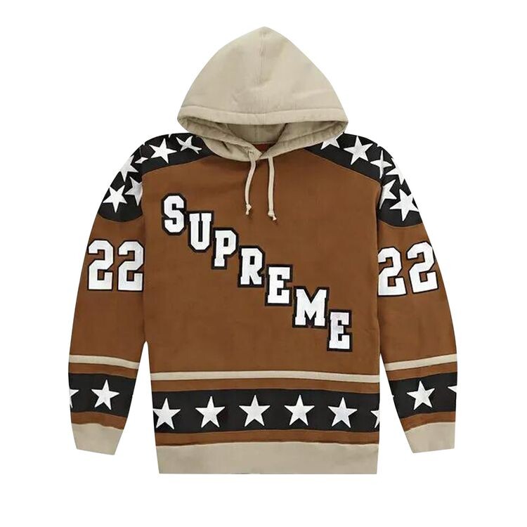 

Толстовка Supreme Hockey Hooded Sweatshirt Brown, коричневый