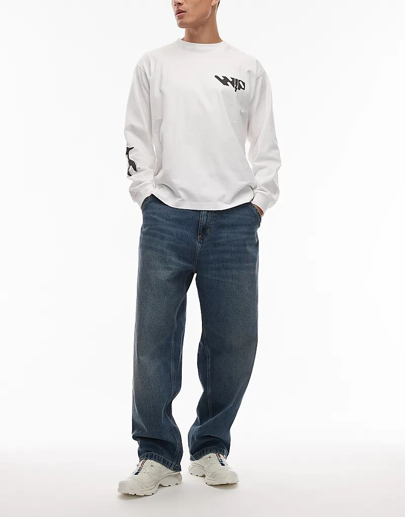 

Джинсы свободного кроя Carhartt WIP OG с одним коленом темно-синего цвета с винтажной стиркой