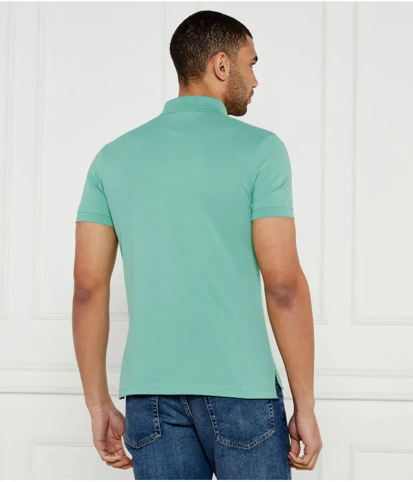 Футболка поло Slim fit Tommy Hilfiger, зеленый — фото 3