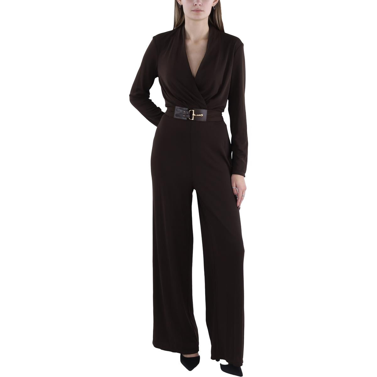 

Женский трикотажный комбинезон с запахом Lauren Ralph Lauren, коричневый