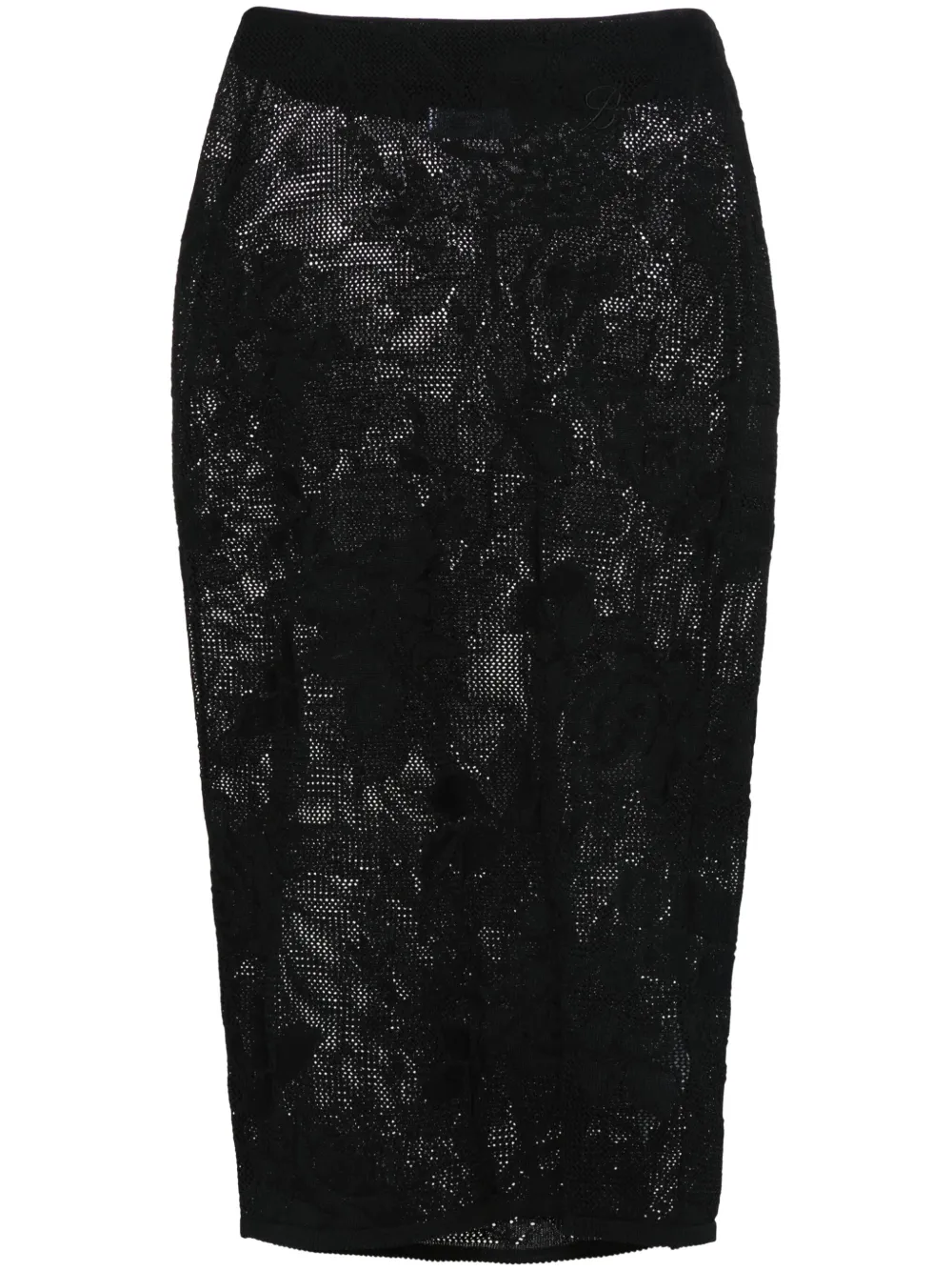 

Юбка миди рыхлой вязки BLUMARINE, черный