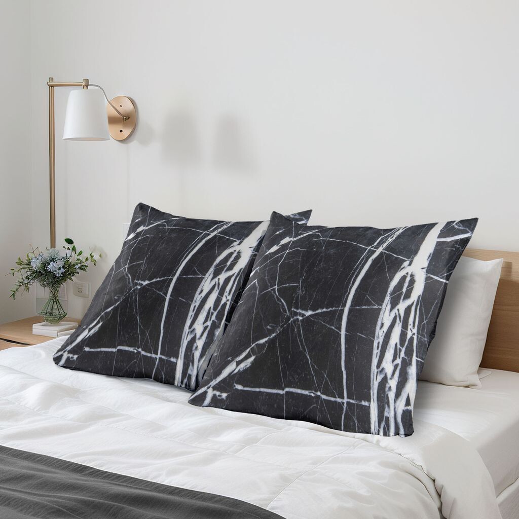 

ABAKUHAUS Мраморные чехлы для подушек, набор из 2 шт., Dirt Natural Gemstone Nostalgic Marbling Architecture Culture Design, Чехол на подушку с декоративным принтом, 80 x 80 см, бело-серый