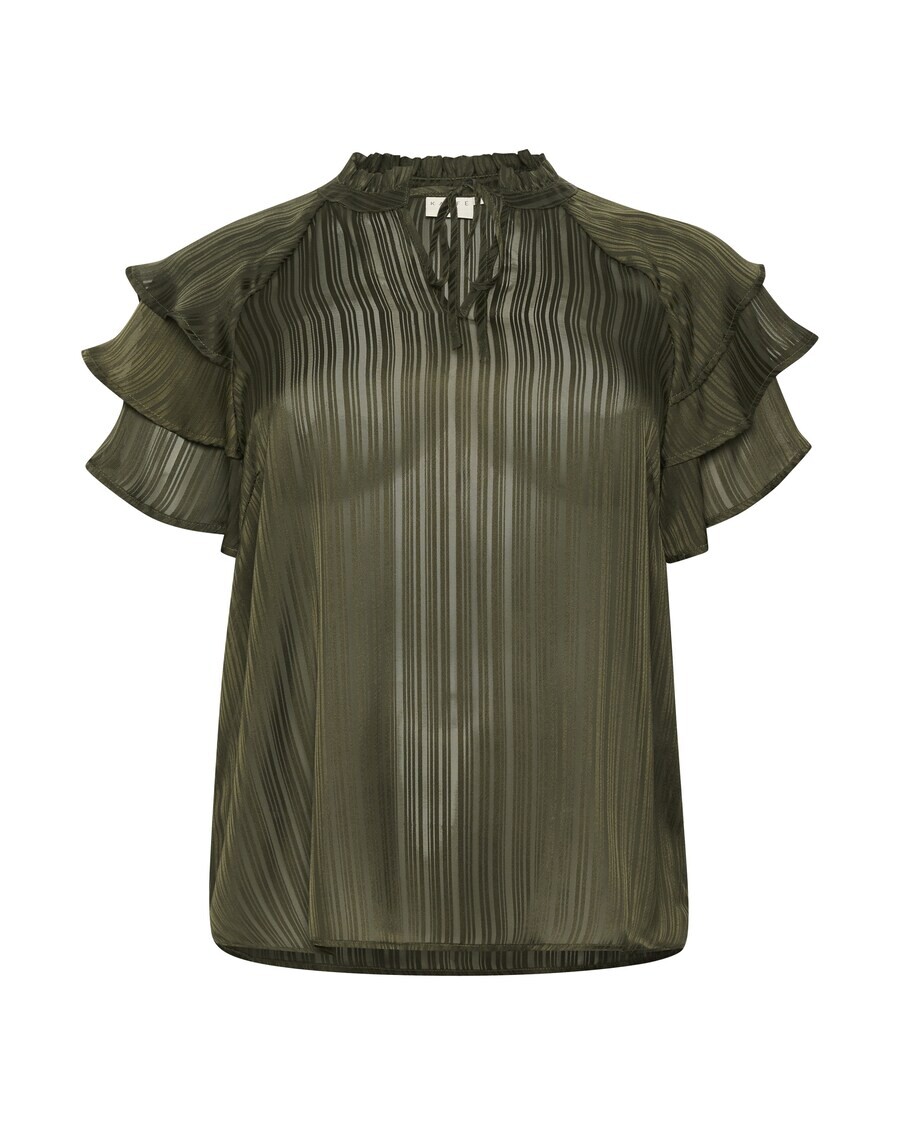 

Блузка с коротким рукавом KAFFE CURVE Blouse Jola, хаки