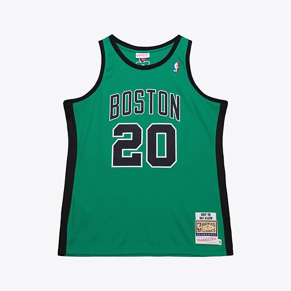 

Мужская футболка Ray Allen Kelly Green Boston Celtics 2007-08 Hardwood Classics Authentic Mitchell & Ness