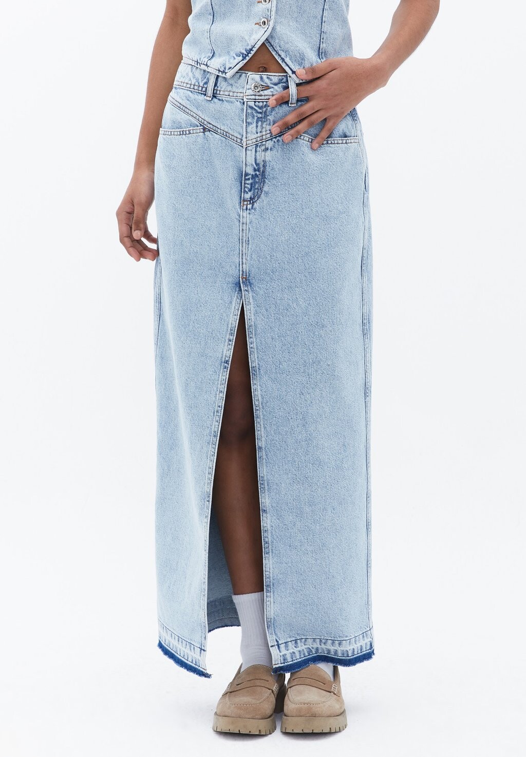 

Юбка макси HIGH RISE OXXO, цвет light blue denim