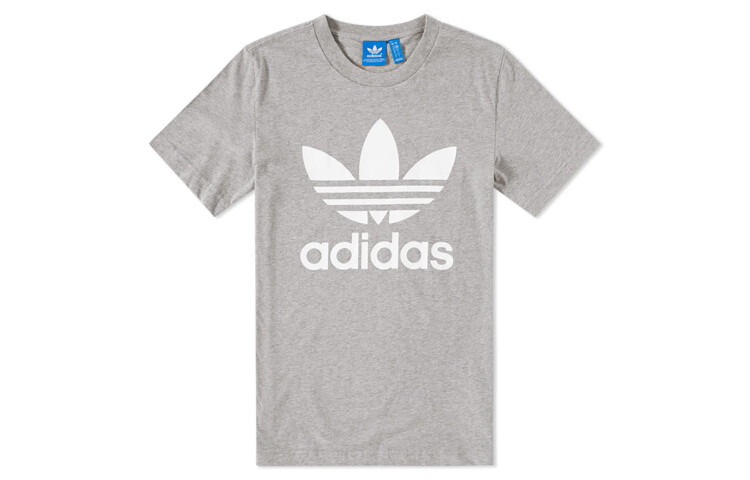 

Футболка с трилистником мужская светло-серая Adidas Originals, серый