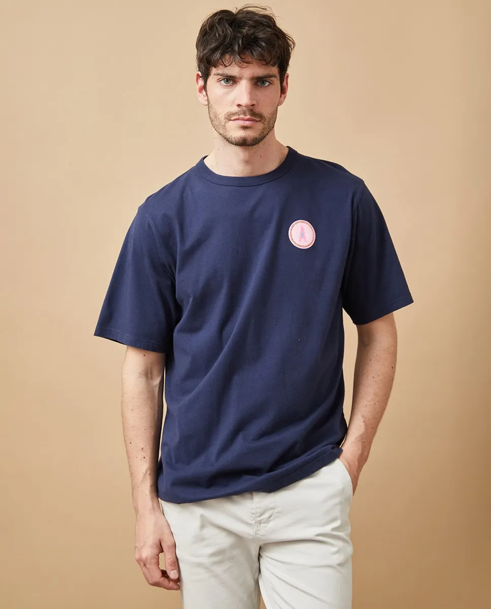 

Мужская футболка, первоначальная шелкография Altonadock, тёмно-синий