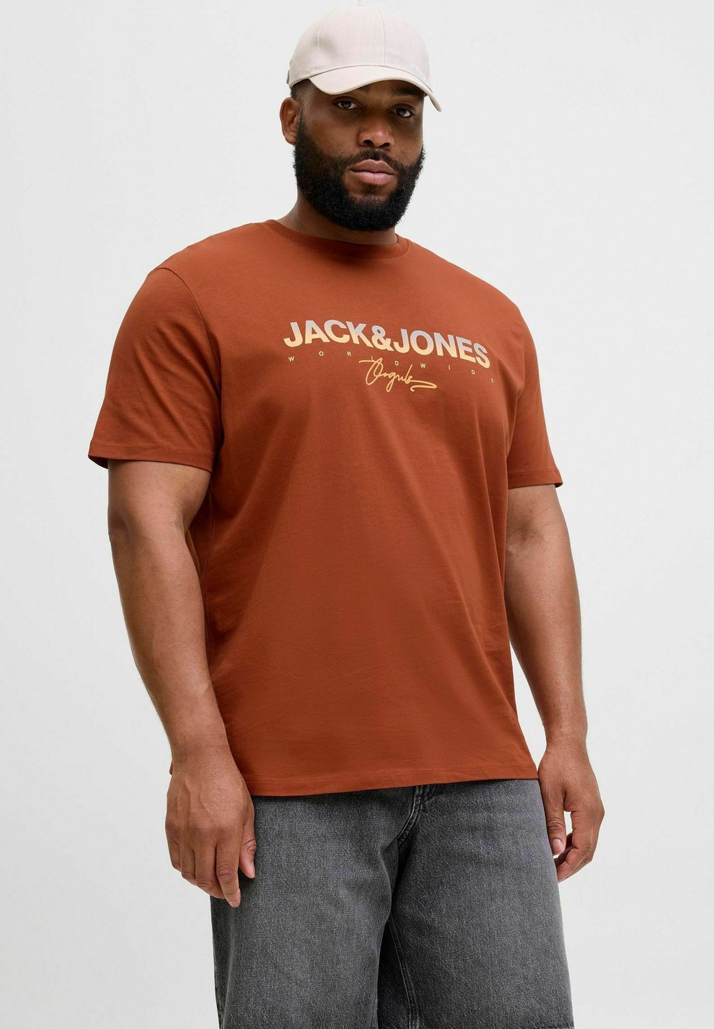 

Футболка с принтом Jack & Jones, охра