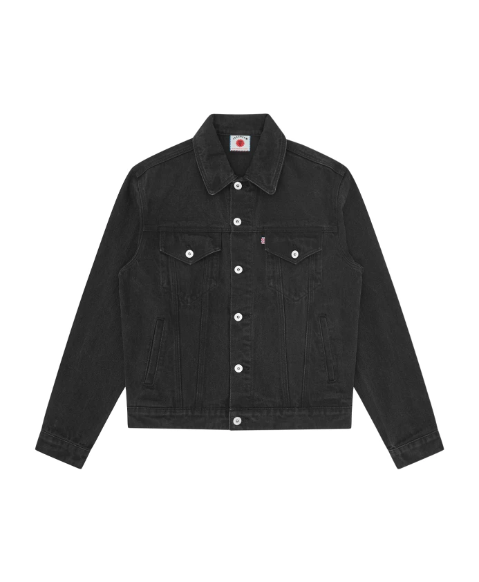 

Джинсовая куртка-тракер с изображением бегущей собаки Icecream, черный