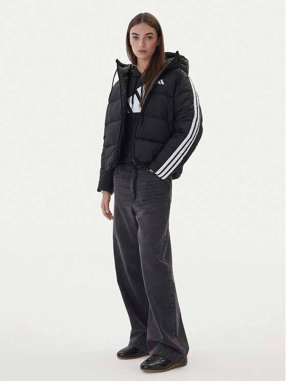 Пуховик loose fit Essentials Climawarm 3-Stripes JW3429 Adidas, черный — фото 2