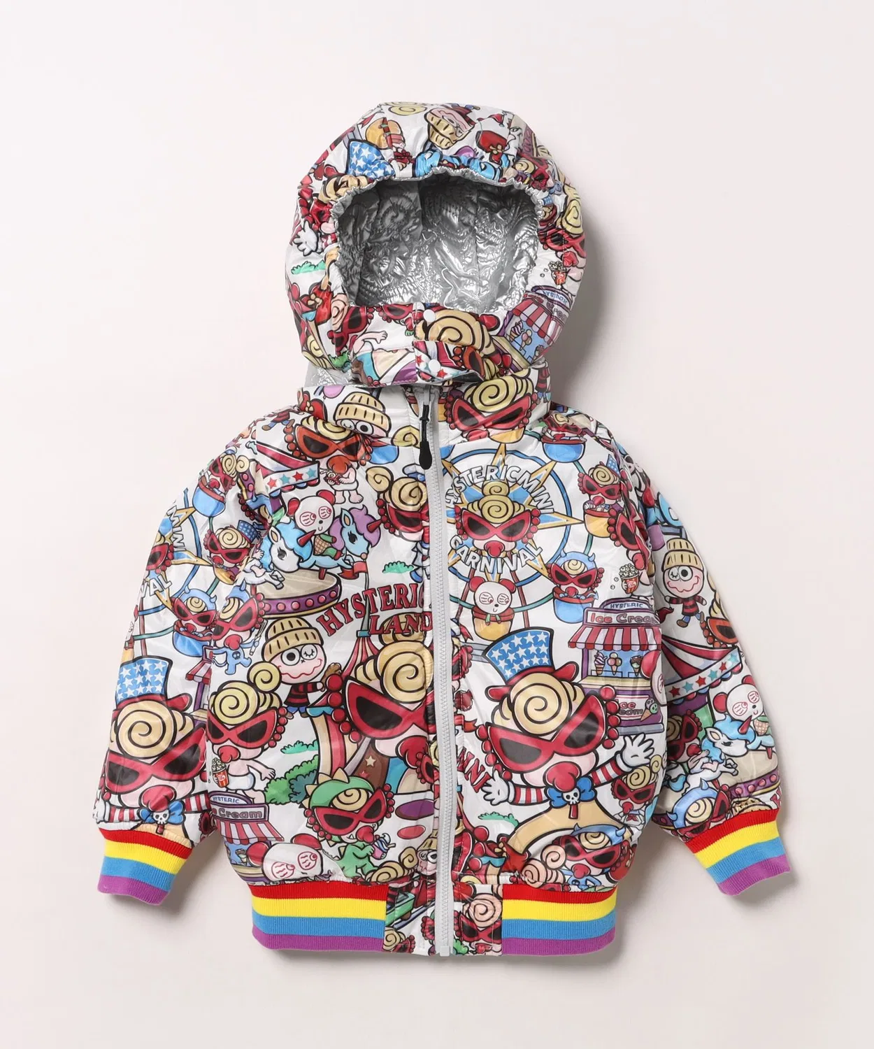 Куртка HYSTERIC MINI LAND утепленная двусторонняя серебристая — фото 3