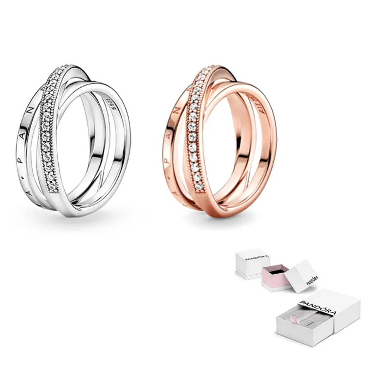 

Pandora Кольца из 925 стерлингового серебра для женщин серебро/розовое золото