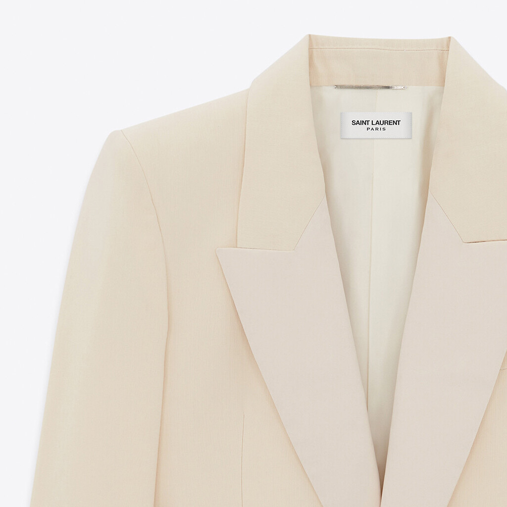 Деловой костюм мужской молочно-белый Saint Laurent, белый — фото 4