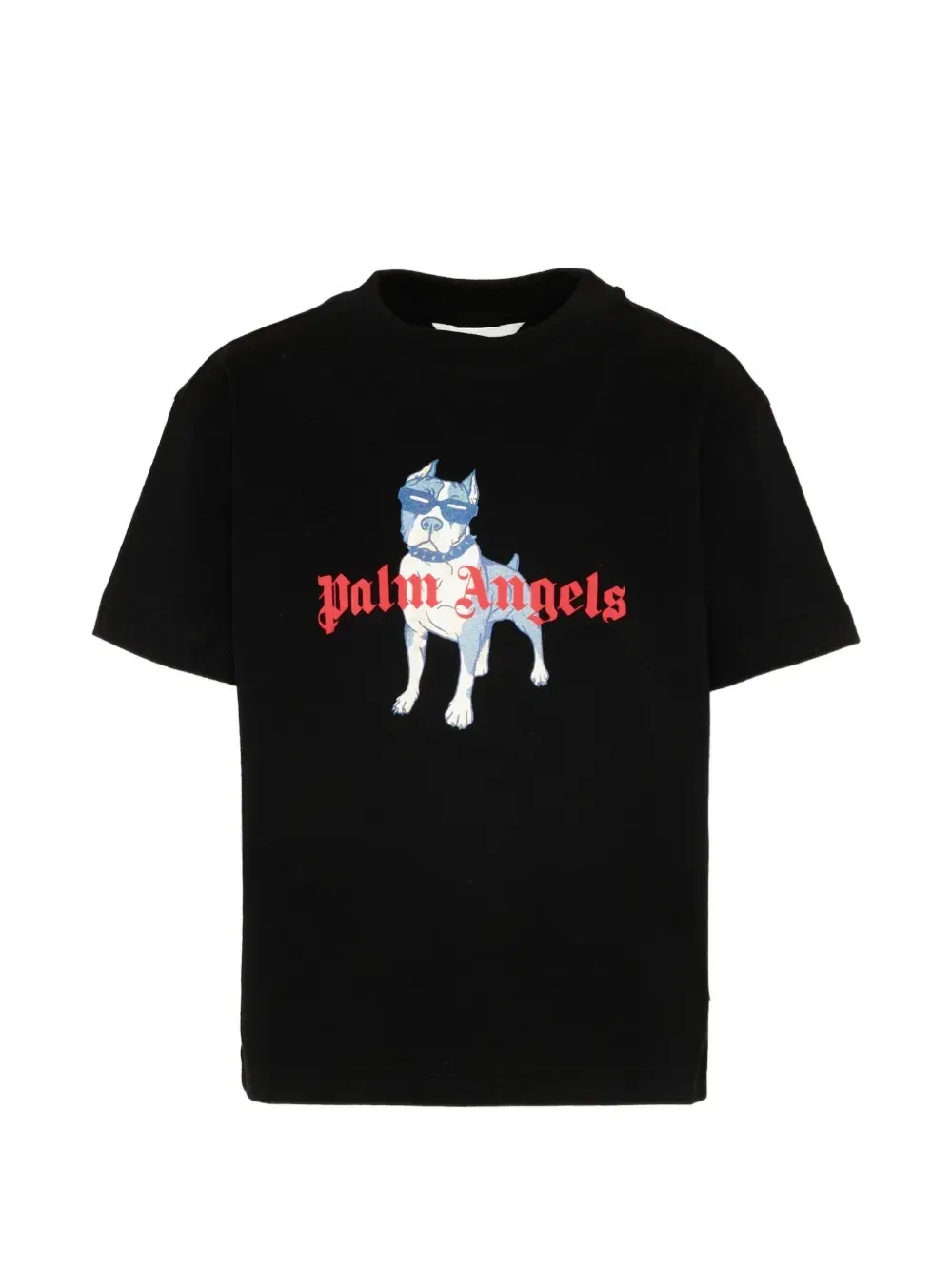 Футболка с короткими рукавами и принтом Palm Angels Kids, черный