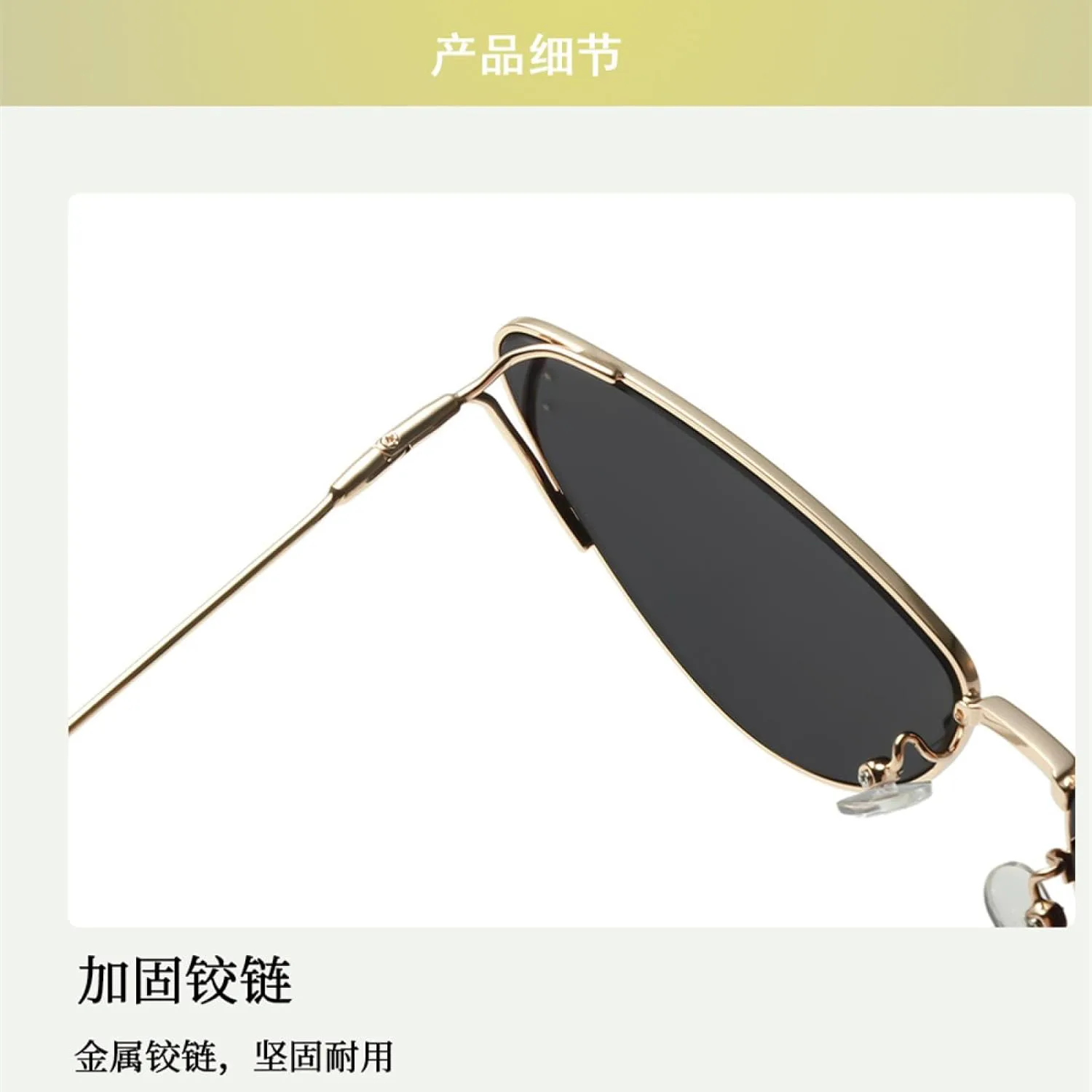 

Винтажные солнцезащитные очки в маленькой металлической оправе «кошачий глаз» для женщин и мужчин, класса люкс, с защитой от УФ-излучения UV400 TOIPASTN, Gold Blue