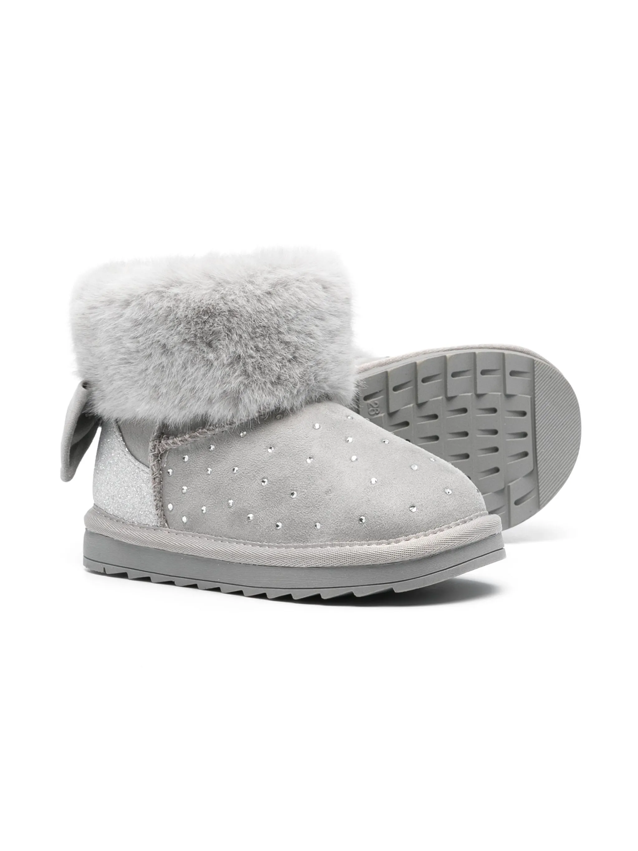 

Ботинки со стразами Monnalisa, серый