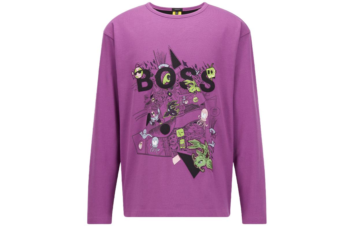 

HUGO BOSS Футболка SS22 мужская фиолетовая, Фиолетовый, HUGO BOSS Футболка SS22 мужская фиолетовая