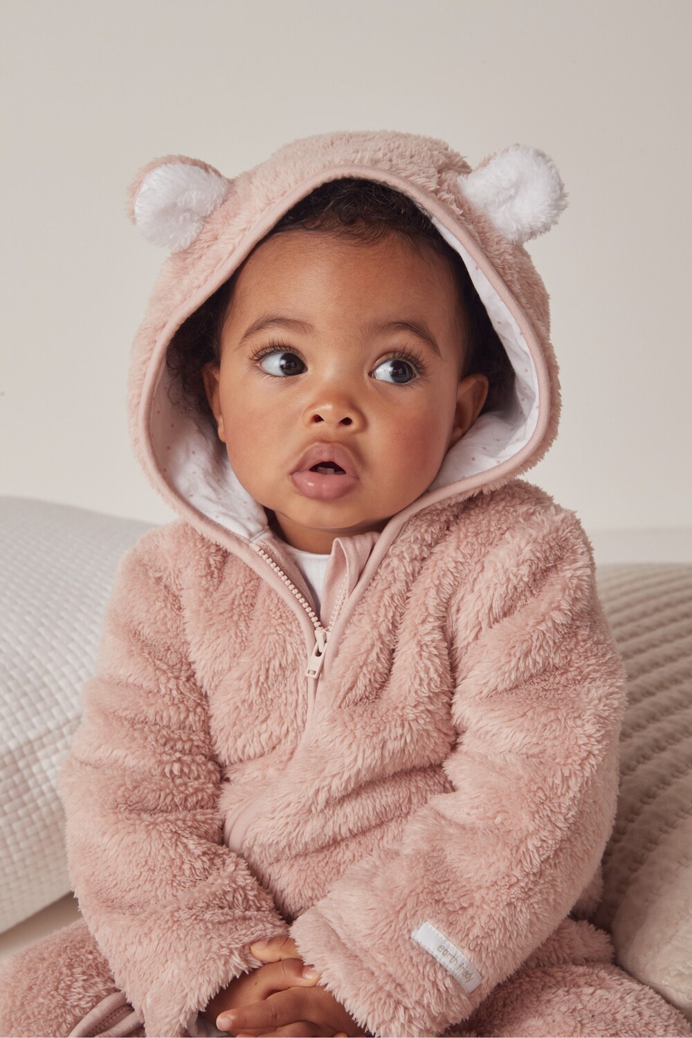 

Розовый флисовый комбинезон The White Company, розовый
