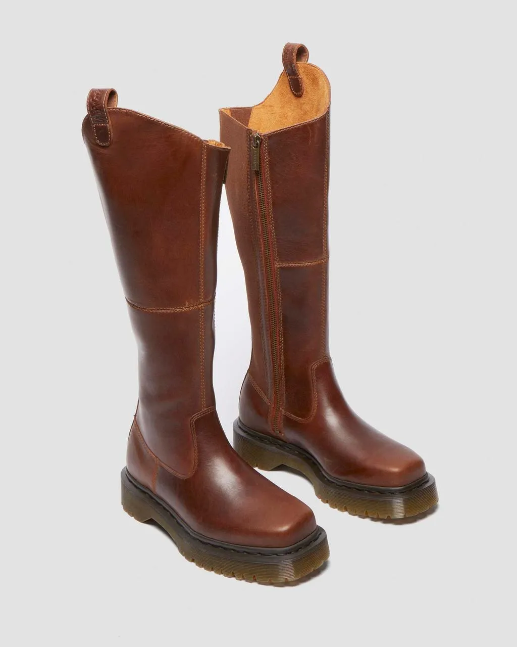 Сапоги кожаные Dr. Martens Amaayah до колена, коричневый — фото 4