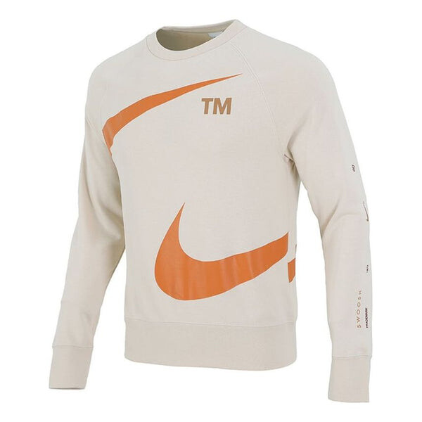 

Толстовка Men's Nike Swoosh Ft Crew Large Logo Printing Knit Round Neck Pullover Khaki, мультиколор