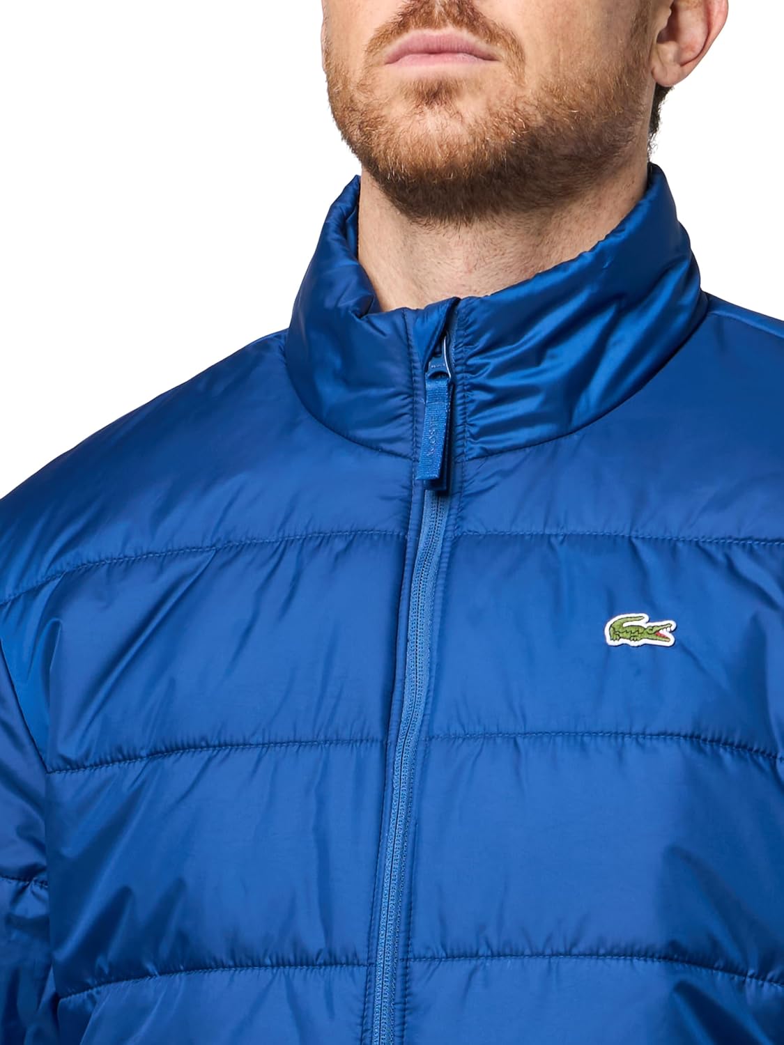 Lacoste мужская короткая легкая водоотталкивающая пуховая куртка, France Blue — фото 3