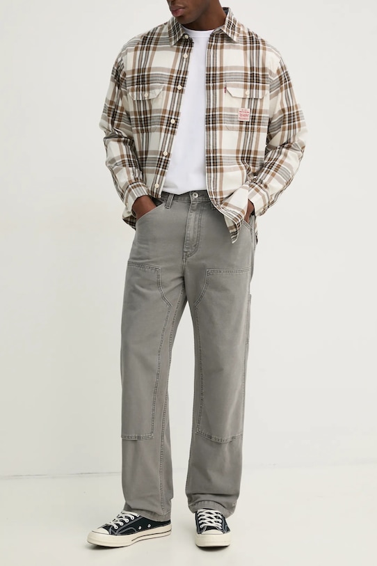 

Хлопковые джинсы 568 LOOSE STRT DBL KNEE Levi'S, серый