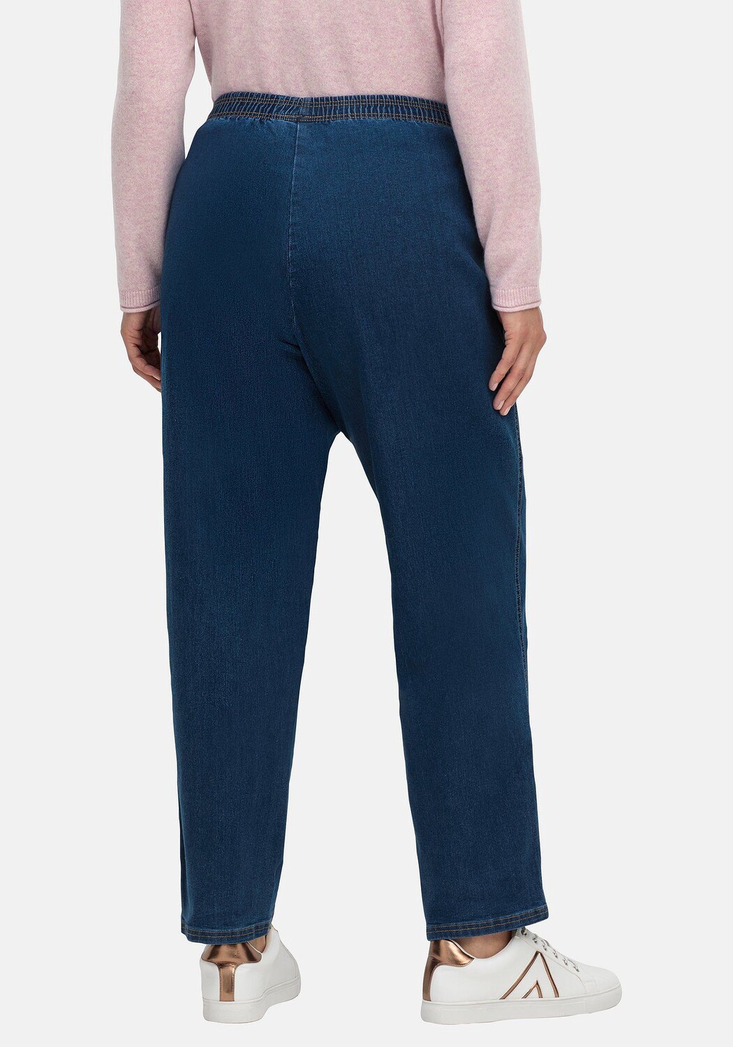

Джинсы морковки с эластичным поясом Sheego, цвет Dark Blue Denim